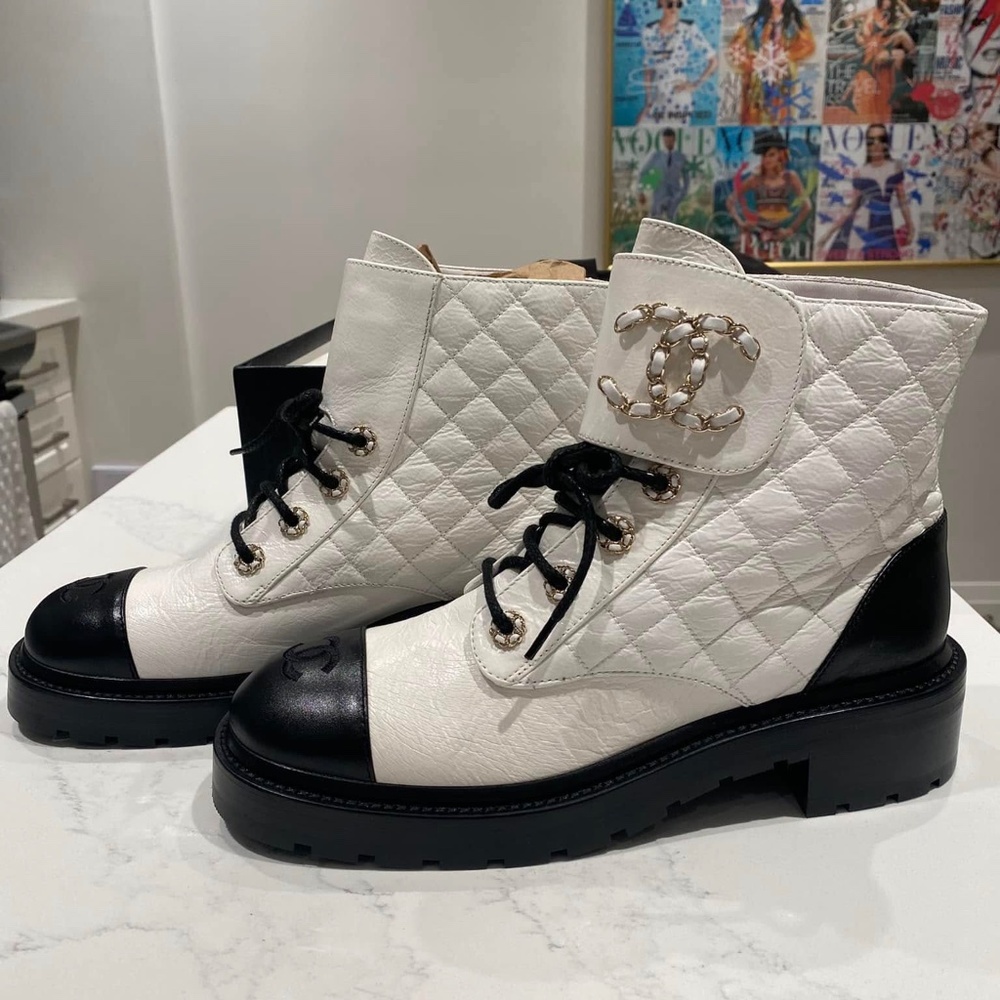 Chanel Shiny Calfskin Boots - Picture 2 of 10
